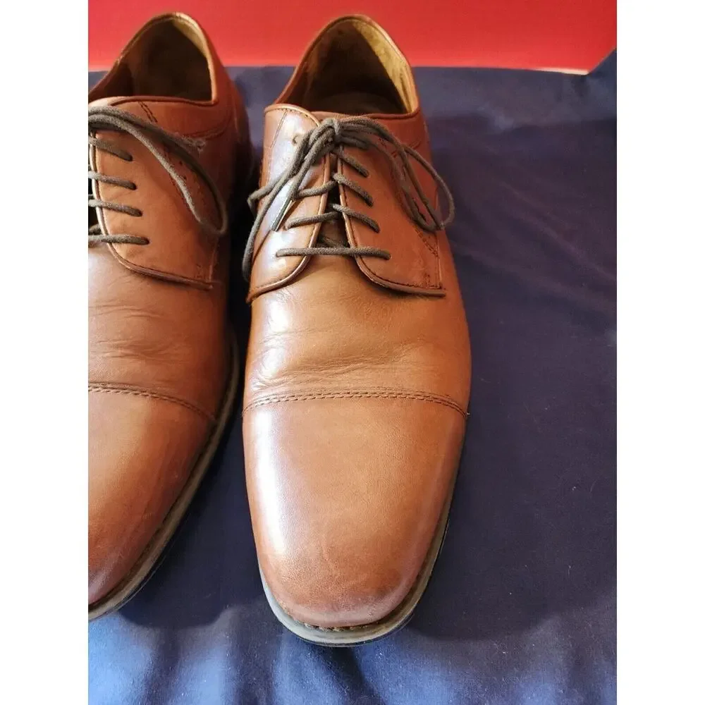 Johnston & Murphy Waterproof Brown Oxford Toe Cap Dress Shoes Size 12m